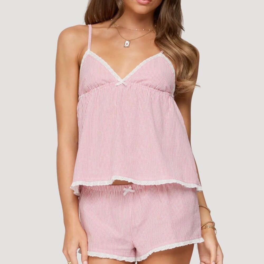 Edikted striped red babydoll top